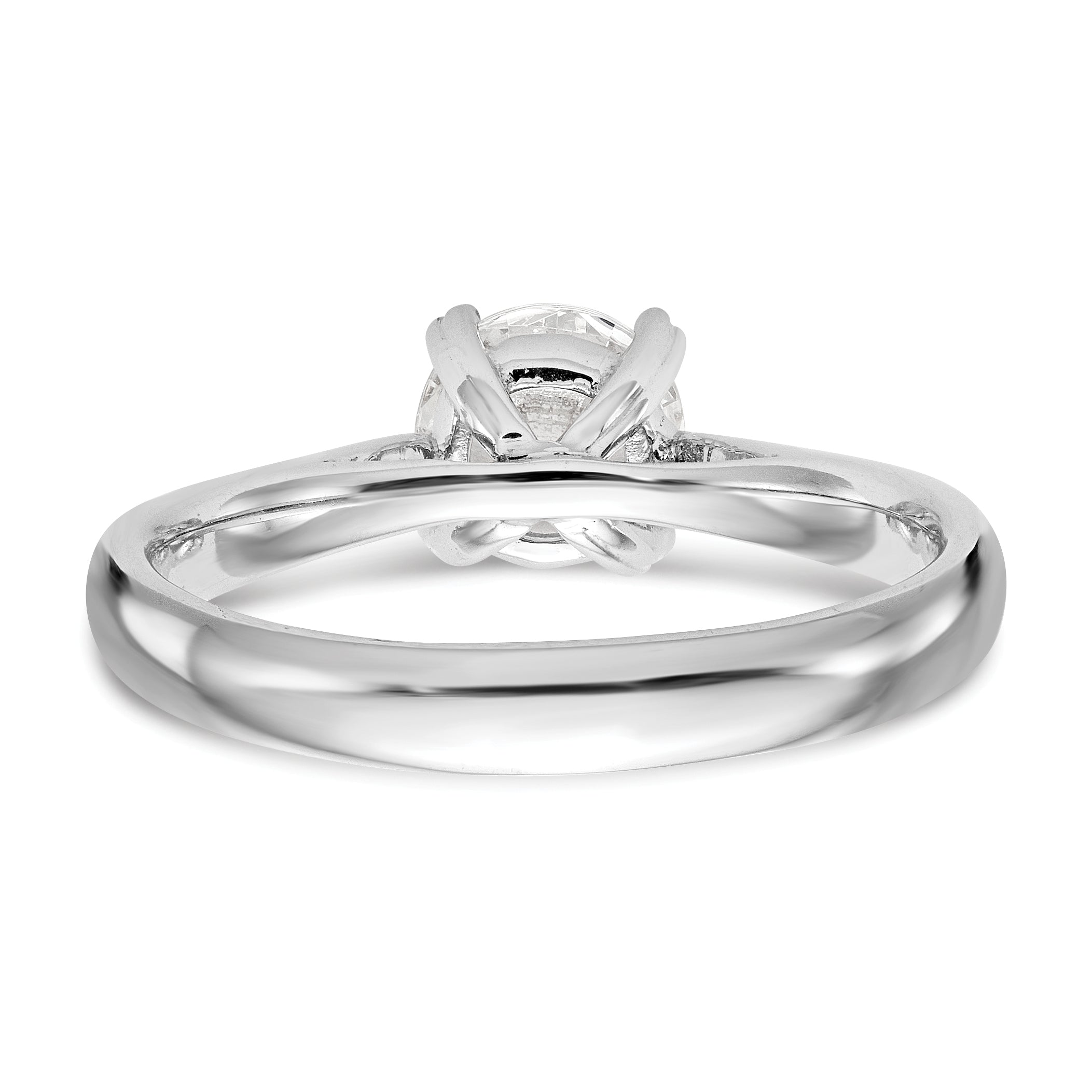 0.25ct. CZ Solid Real 14k White Gold Round Solitaire Engagement Ring Engagement Polished