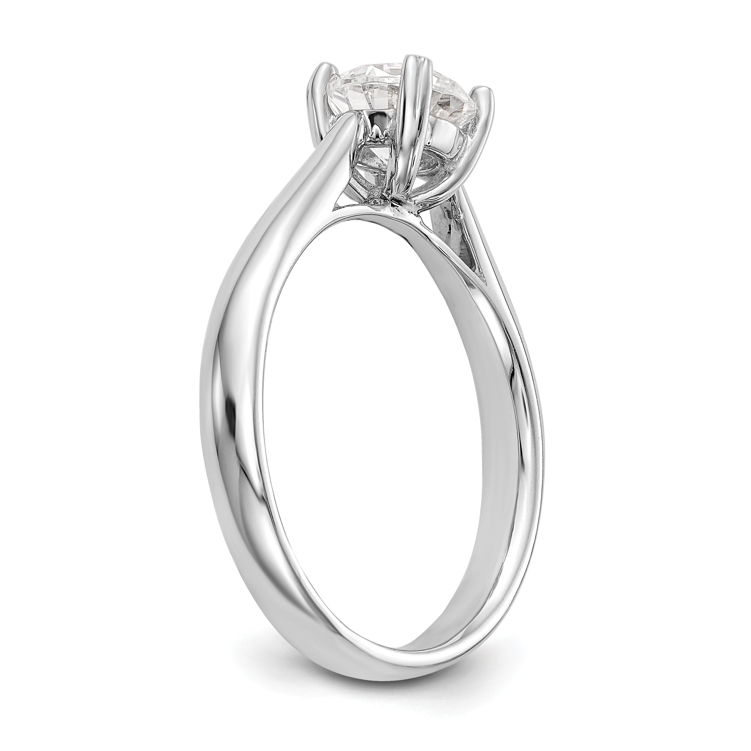 0.25ct. CZ Solid Real 14k White Gold Round Solitaire Engagement Ring Engagement Polished