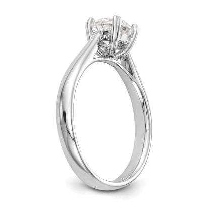 0.25ct. CZ Solid Real 14k White Gold Round Solitaire Engagement Ring Engagement Polished