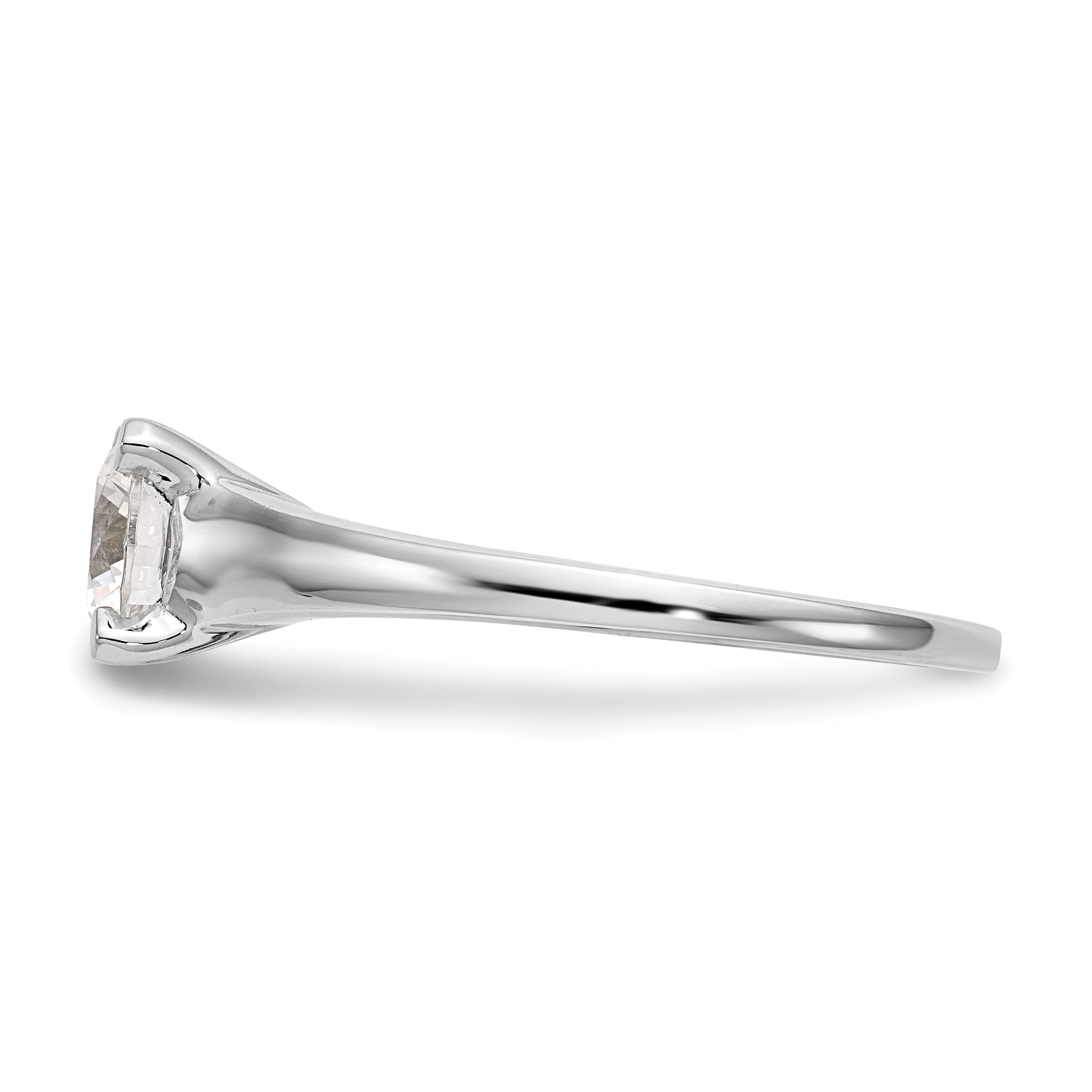 0.25ct. CZ Solid Real 14k White Gold Solitaire Engagement Ring