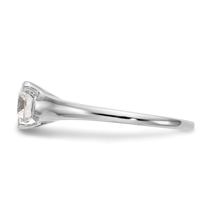 0.50ct. CZ Solid Real 14k White Gold Solitaire Engagement Ring