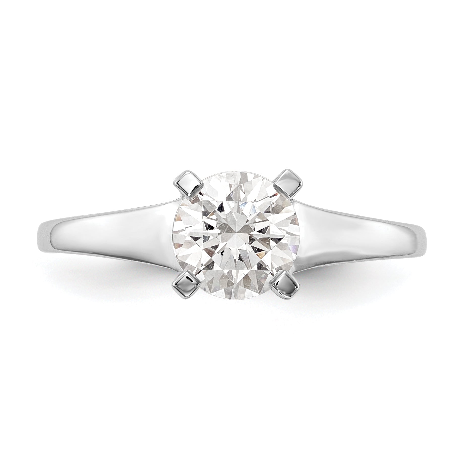 0.25ct. CZ Solid Real 14k White Gold Solitaire Engagement Ring