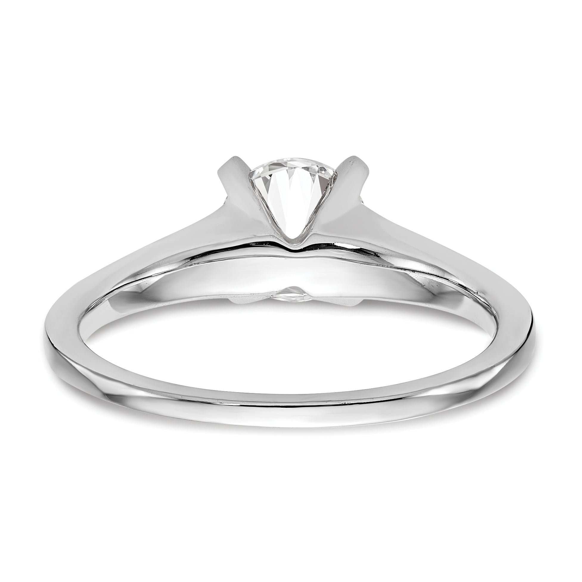 0.25ct. CZ Solid Real 14k White Gold Solitaire Engagement Ring