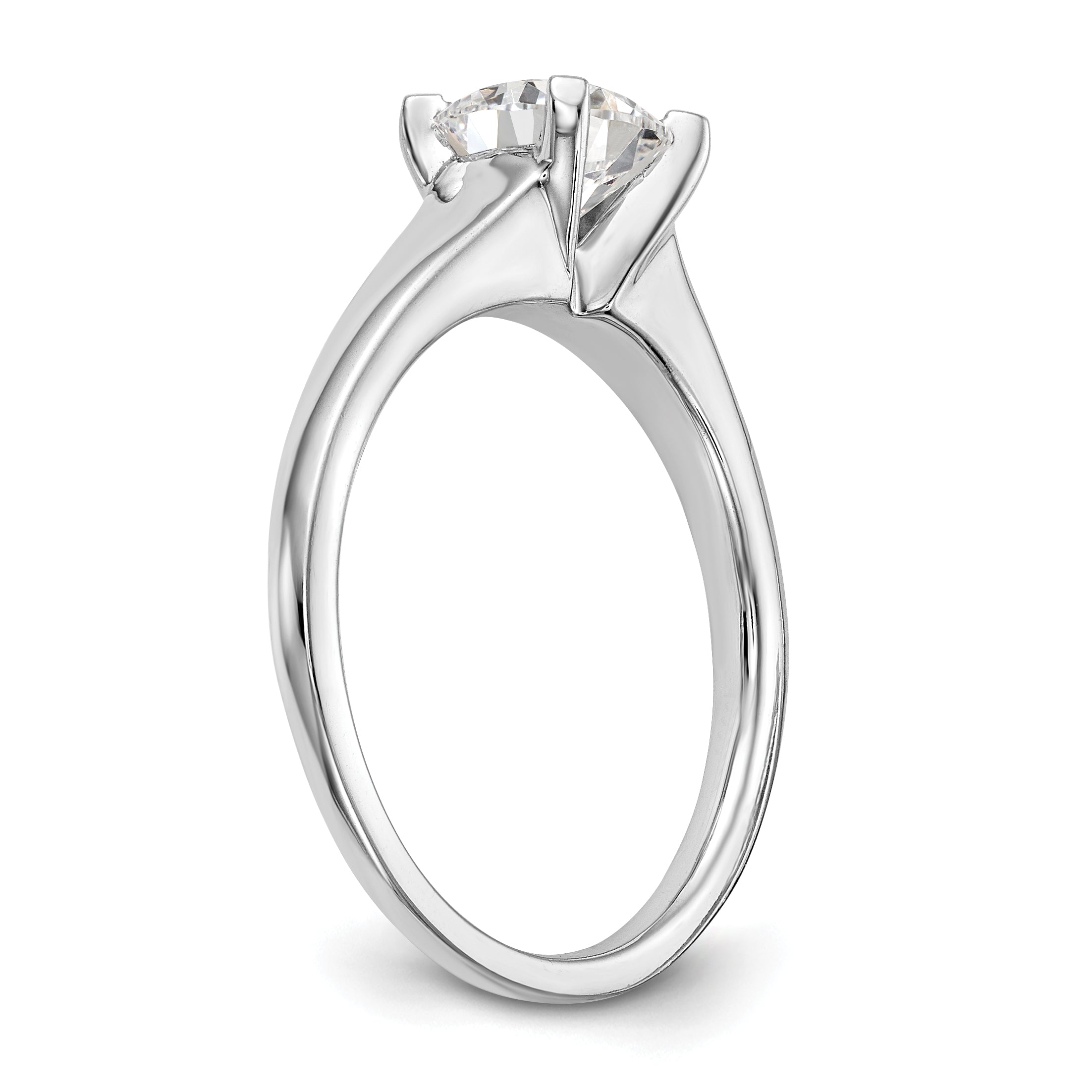 0.25ct. CZ Solid Real 14k White Gold Solitaire Engagement Ring