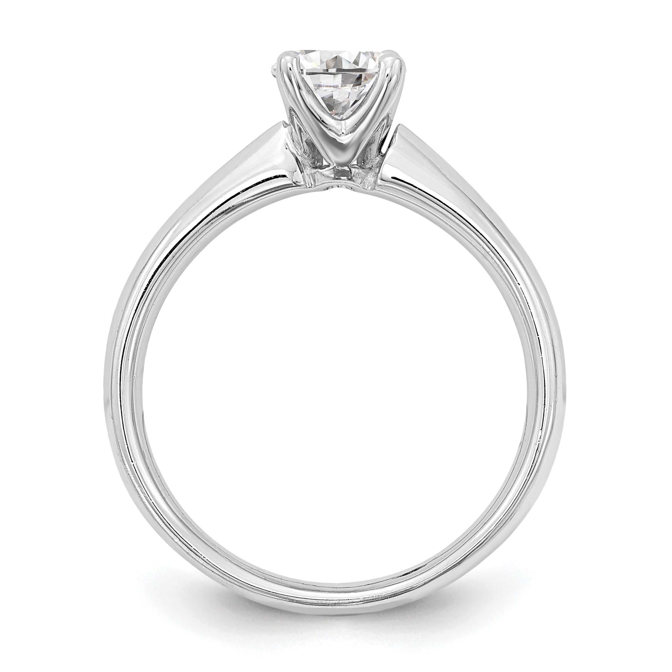 0.50ct. CZ Solid Real 14k White Gold Solitaire Engagement Ring