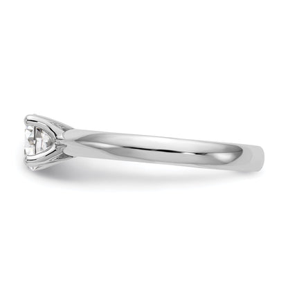 0.33ct. CZ Solid Real 14k White Gold Solitaire Engagement Ring