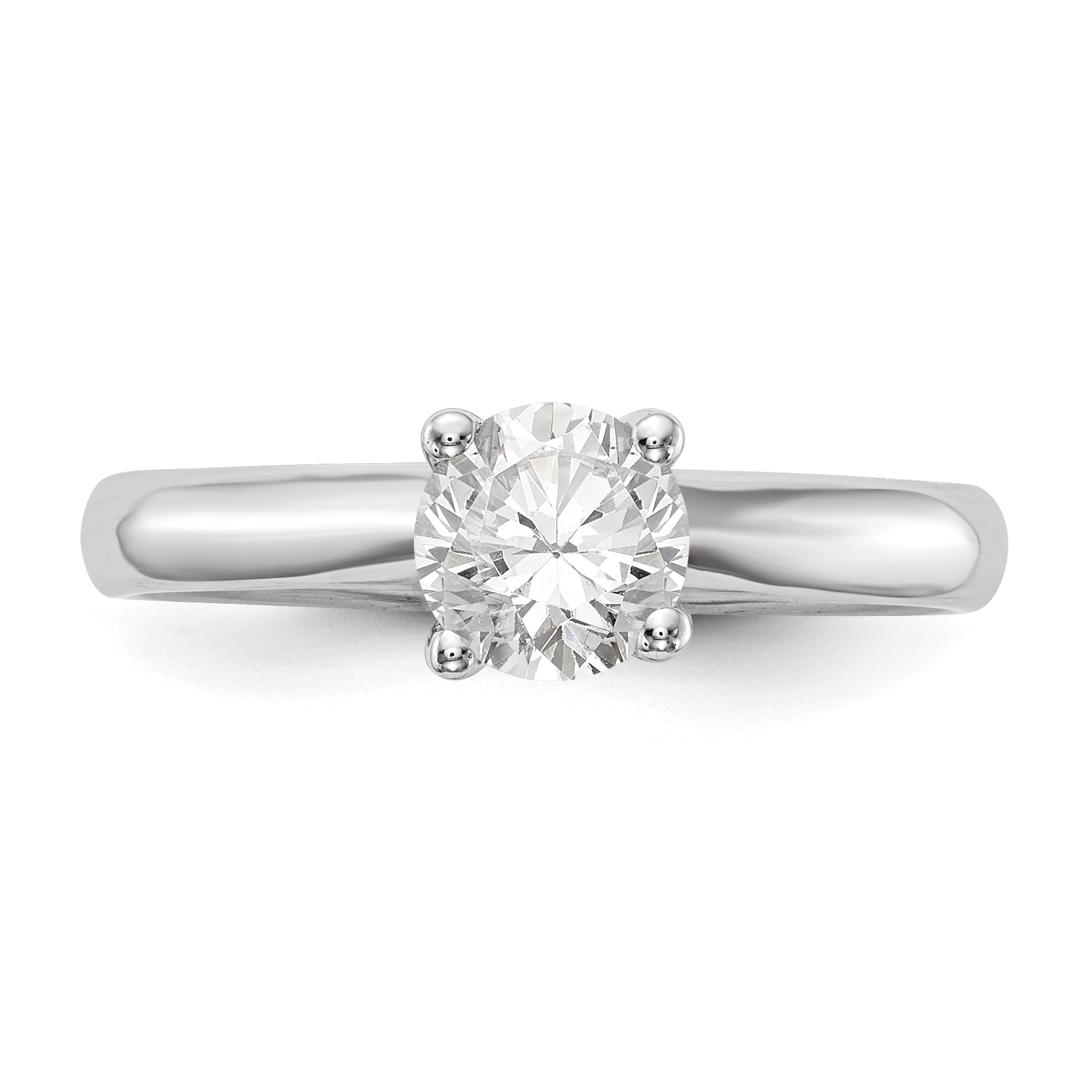 0.33ct. CZ Solid Real 14k White Gold Solitaire Engagement Ring
