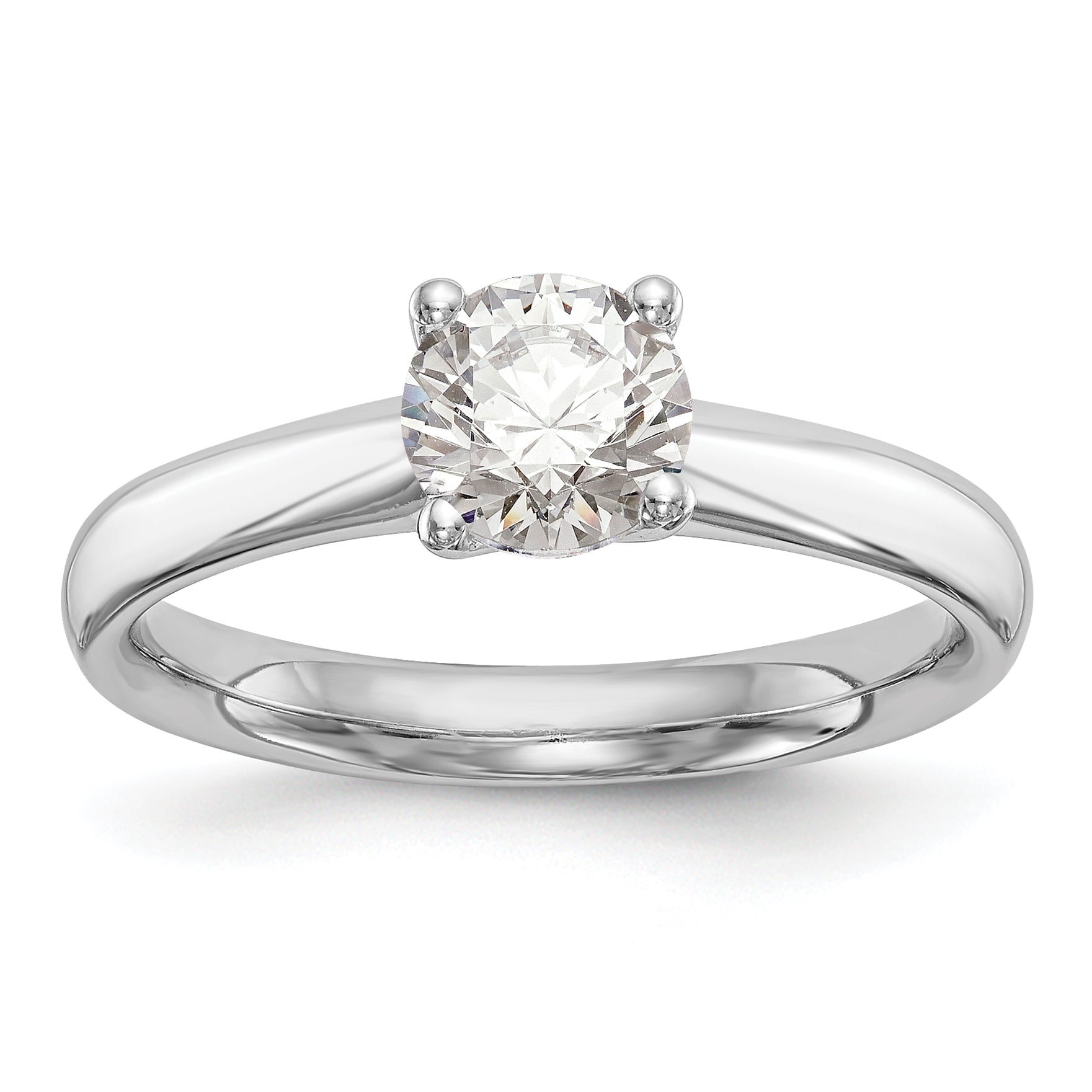 0.33ct. CZ Solid Real 14k White Gold Solitaire Engagement Ring