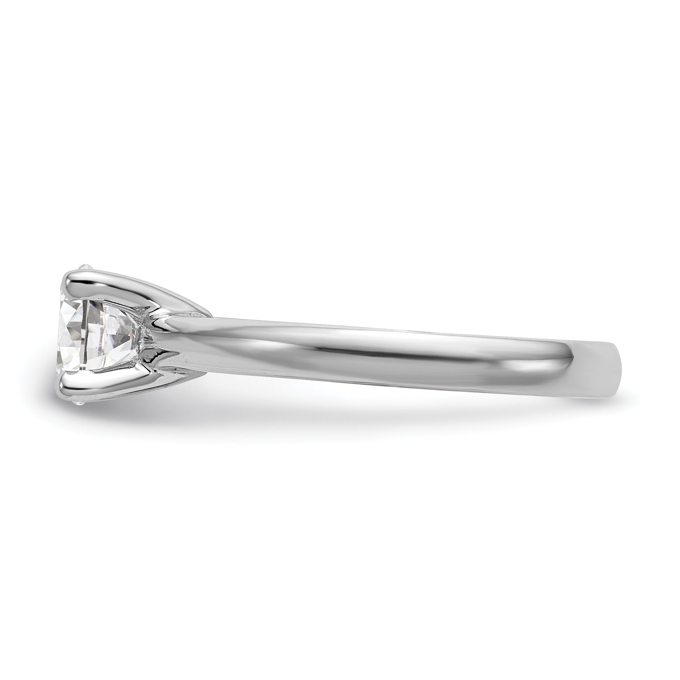 0.50ct. CZ Solid Real 14k White Gold Solitaire Engagement Ring