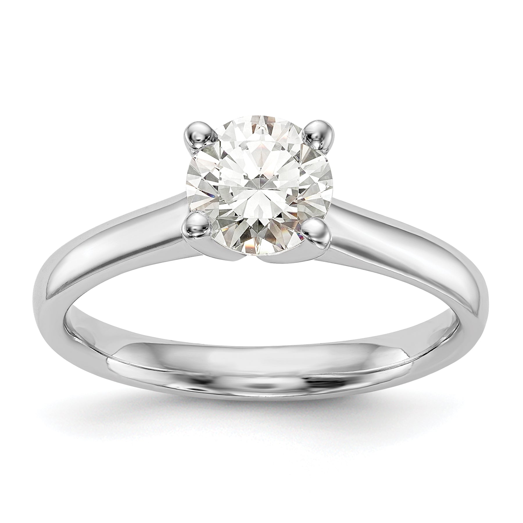 0.50ct. CZ Solid Real 14k White Gold Solitaire Engagement Ring