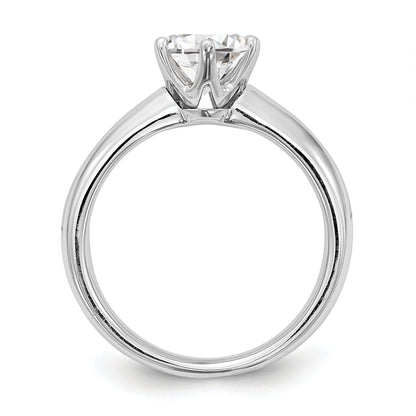 0.50ct. CZ Solid Real 14k White Gold Solitaire Engagement Ring