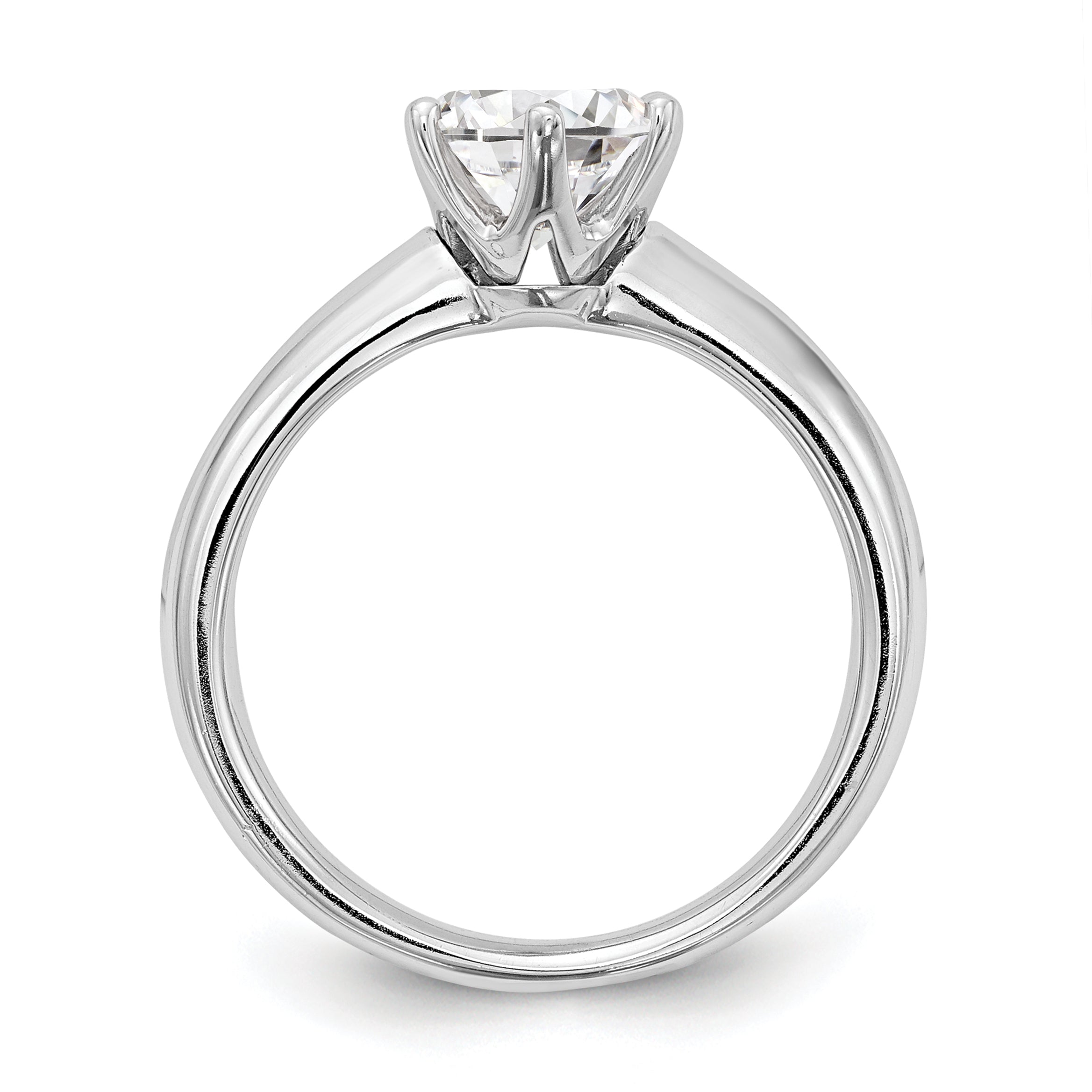 0.33ct. CZ Solid Real 14k White Gold Solitaire Engagement Ring
