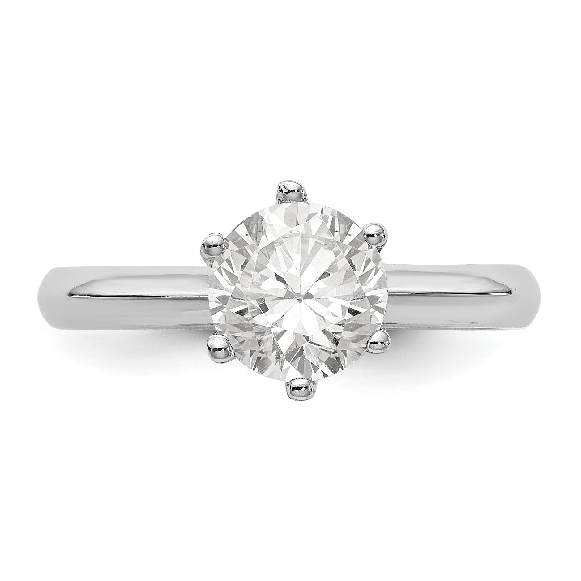 0.33ct. CZ Solid Real 14k White Gold Solitaire Engagement Ring