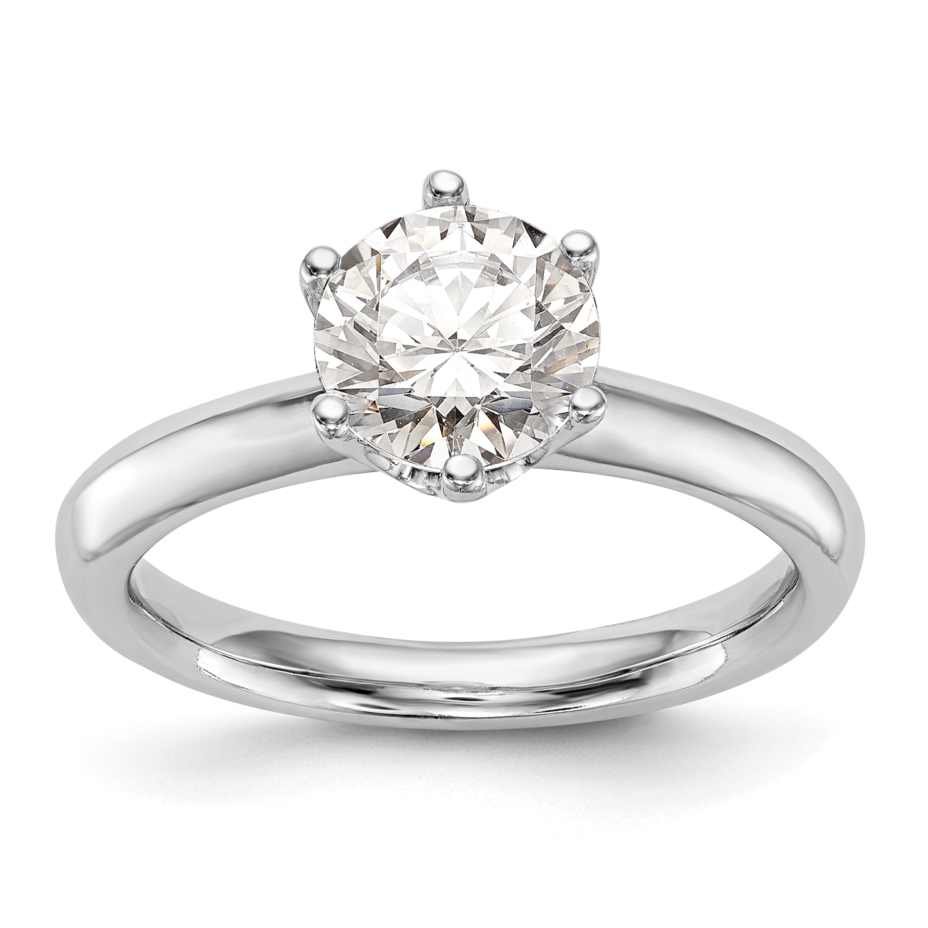 0.50ct. CZ Solid Real 14k White Gold Solitaire Engagement Ring
