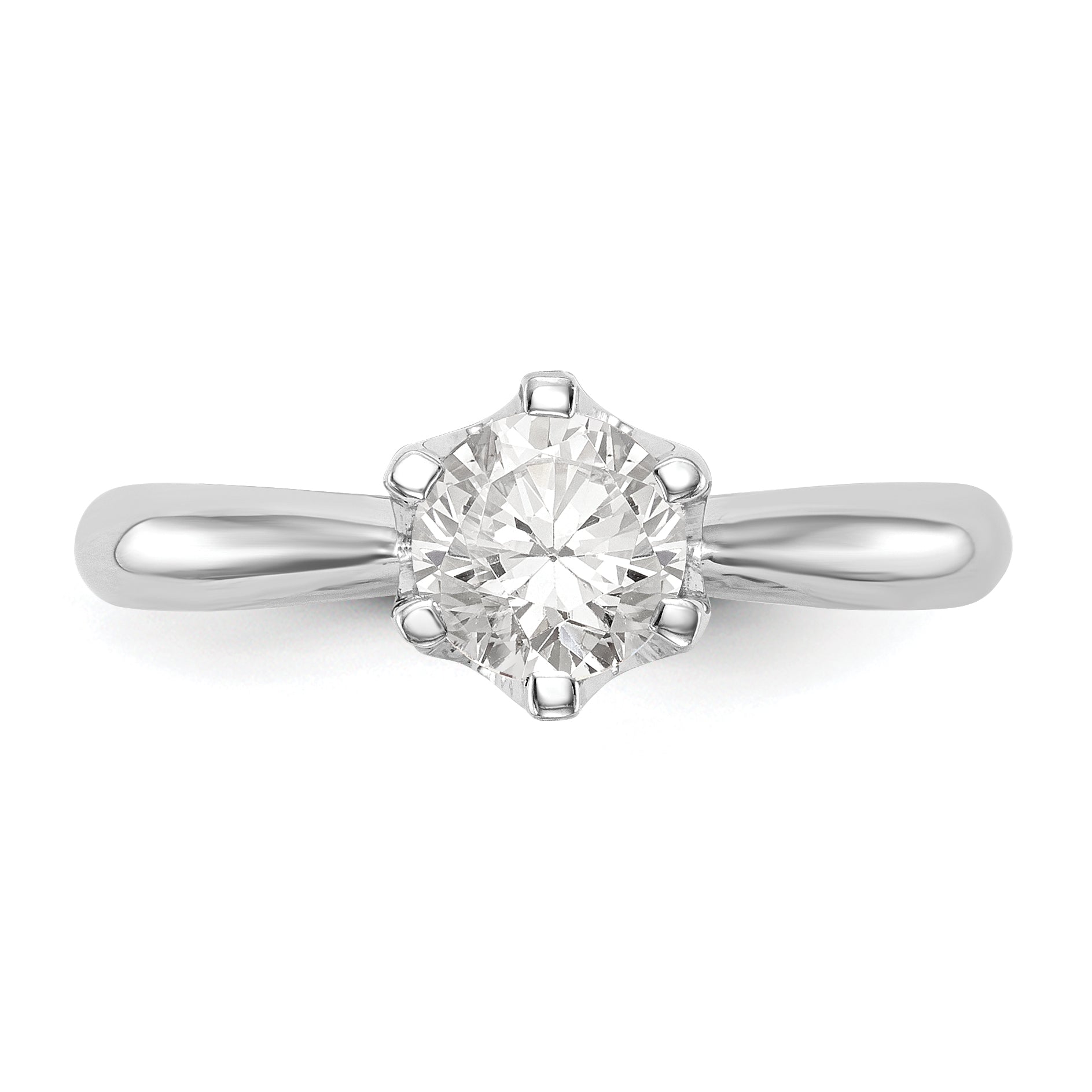 0.25ct. CZ Solid Real 14k White Gold Solitaire Engagement Ring