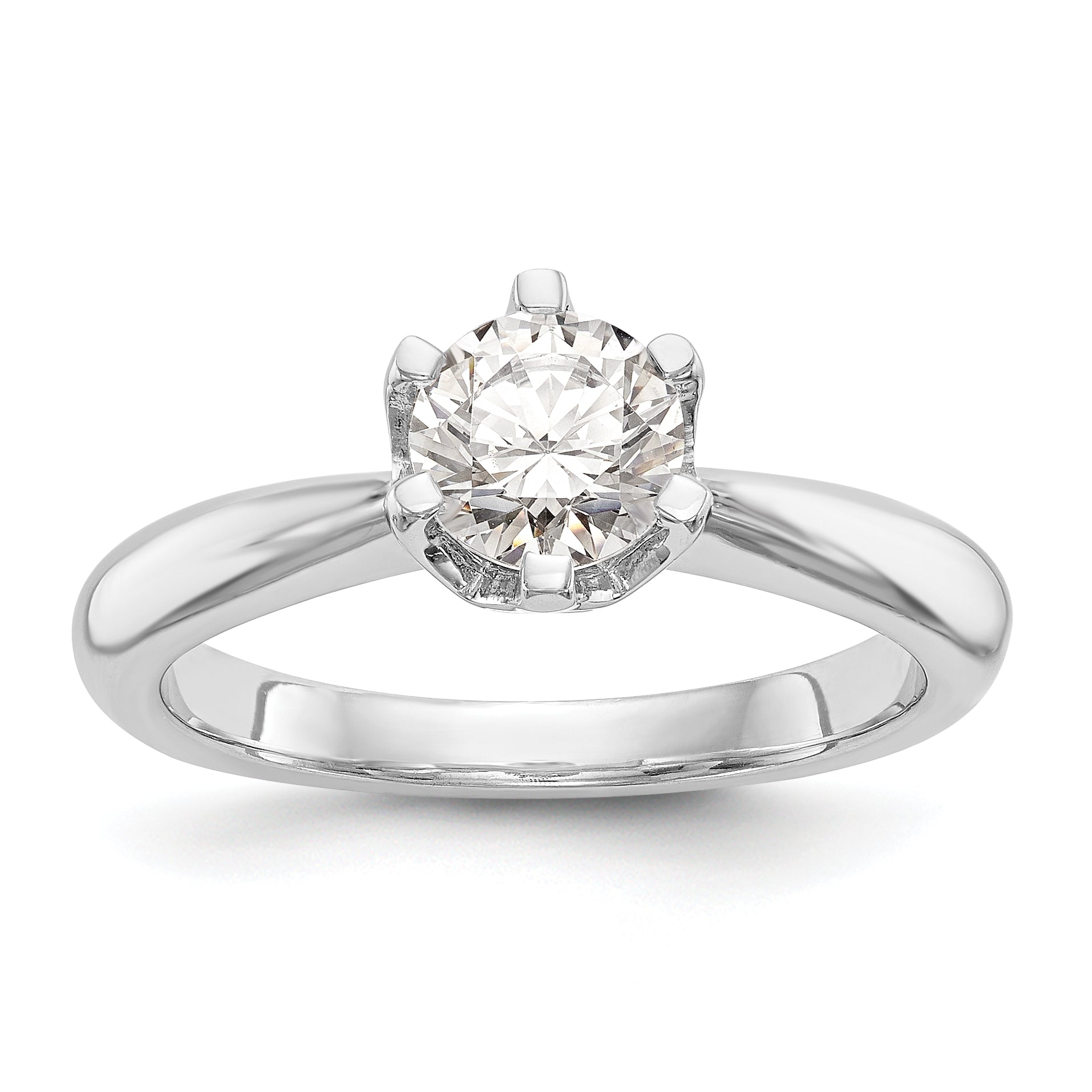 0.33ct. CZ Solid Real 14k White Gold Solitaire Engagement Ring