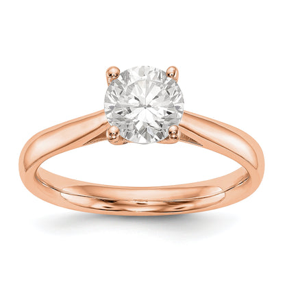 1.00ct. CZ Solid Real 14k White Gold Solitaire Engagement Ring