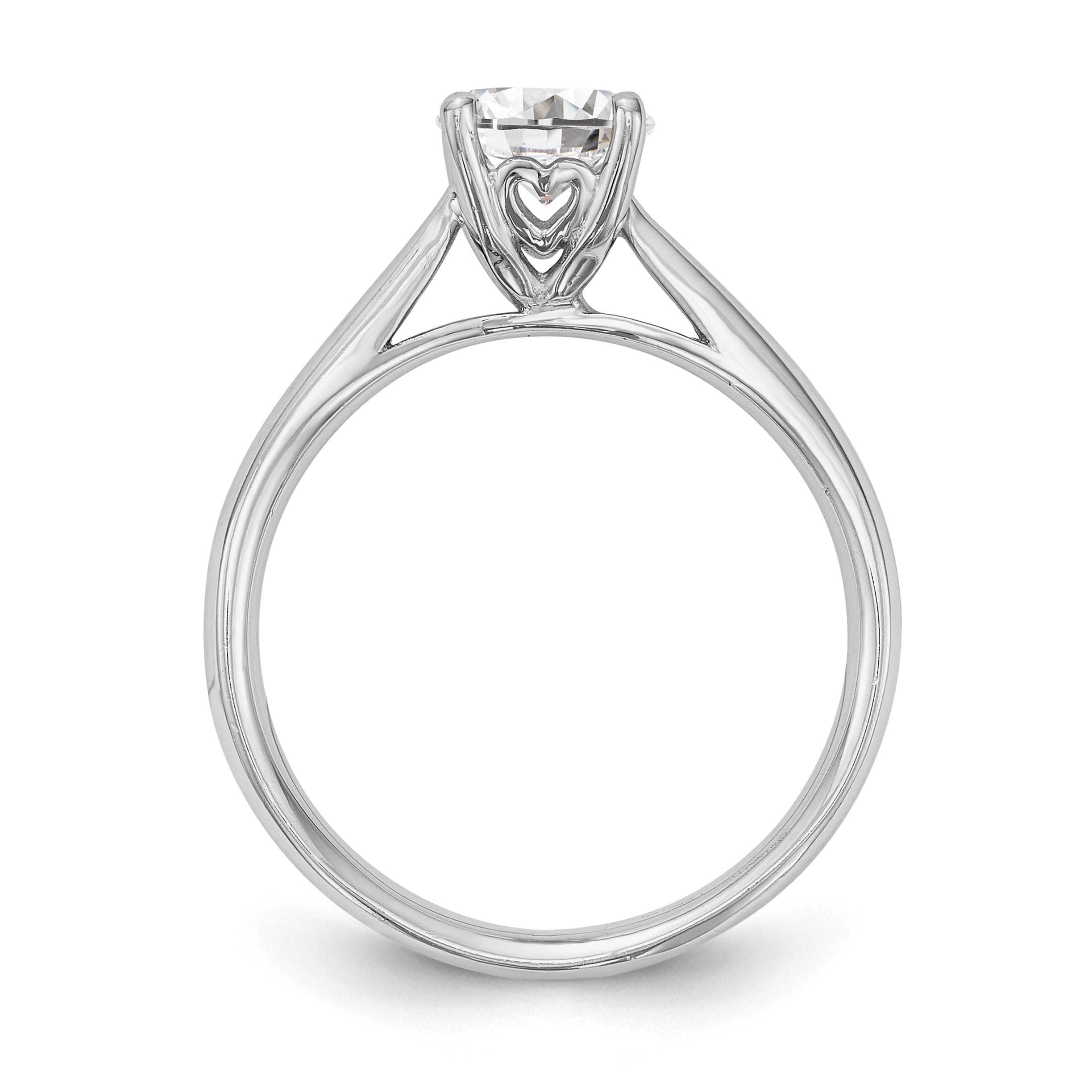 0.33ct. CZ Solid Real 14k White Gold Solitaire Engagement Ring