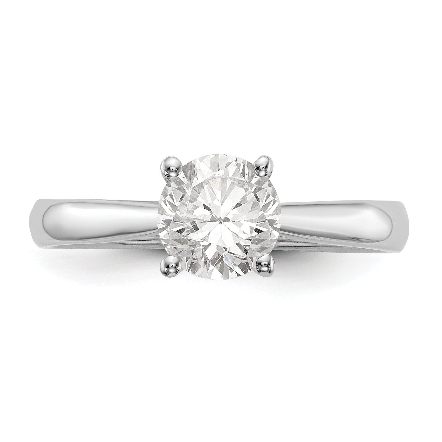 0.33ct. CZ Solid Real 14k White Gold Solitaire Engagement Ring