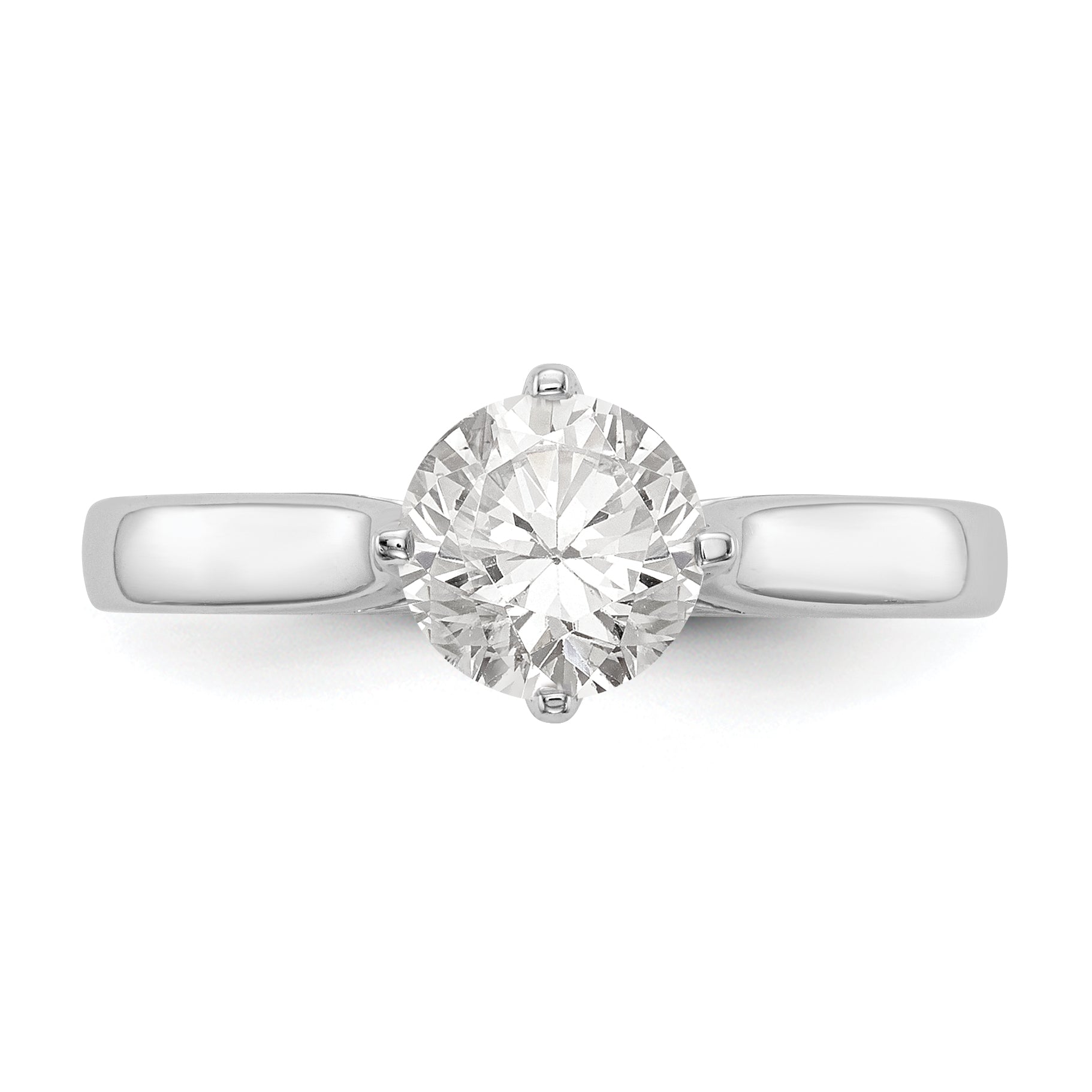 0.50ct. CZ Solid Real 14K White Gold Round Solitaire Engagement Ring Engagement Polished