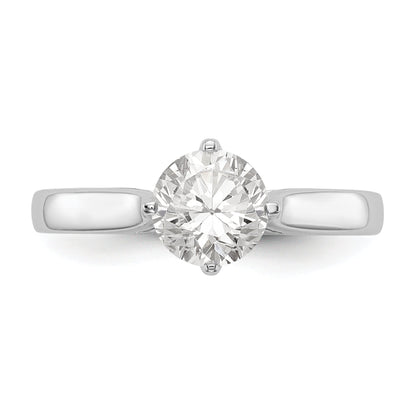0.50ct. CZ Solid Real 14K White Gold Round Solitaire Engagement Ring Engagement Polished
