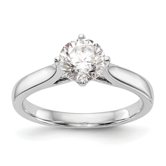 0.50ct. CZ Solid Real 14K White Gold Round Solitaire Engagement Ring Engagement Polished