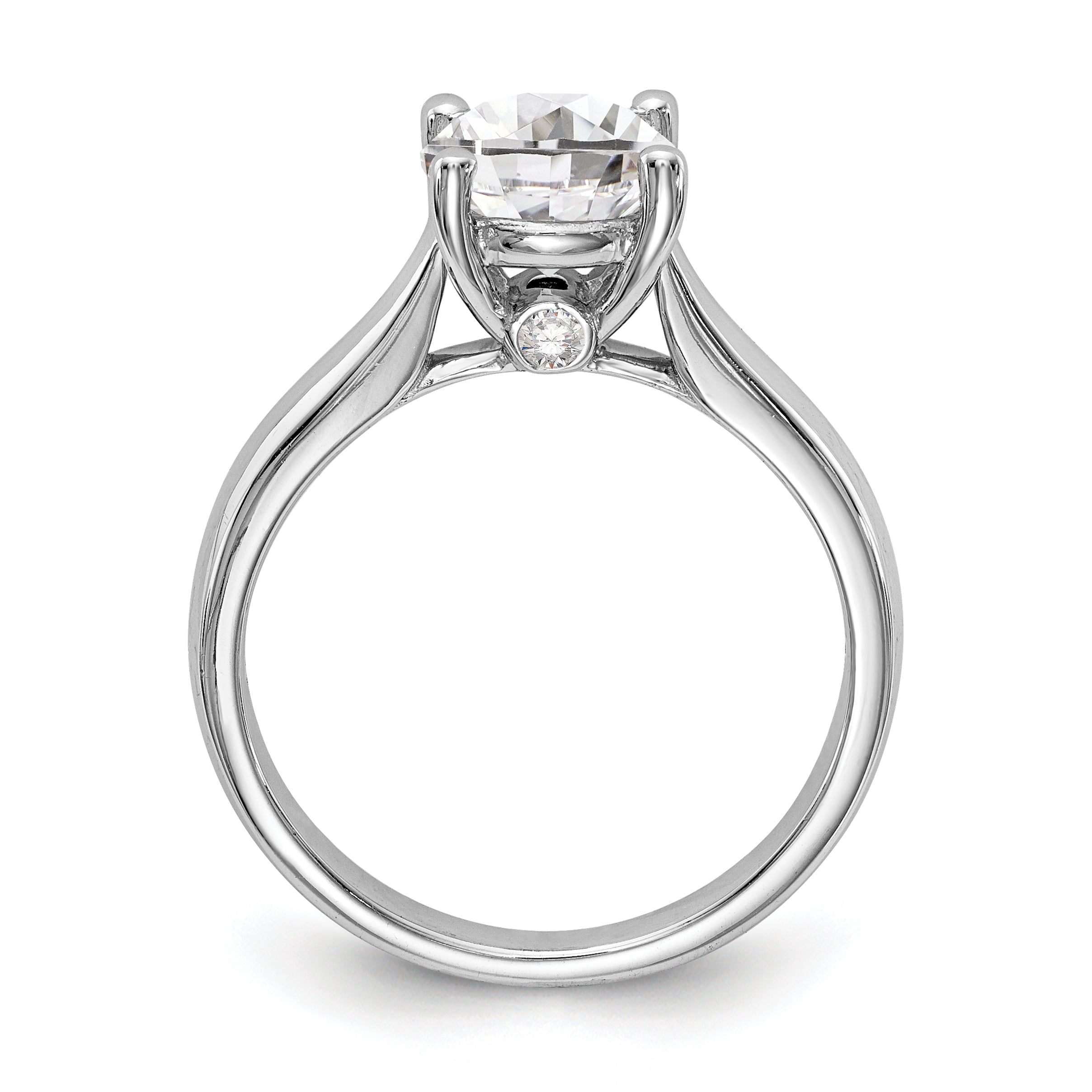 0.50ct. CZ Solid Real 14K White Gold Engagement Ring
