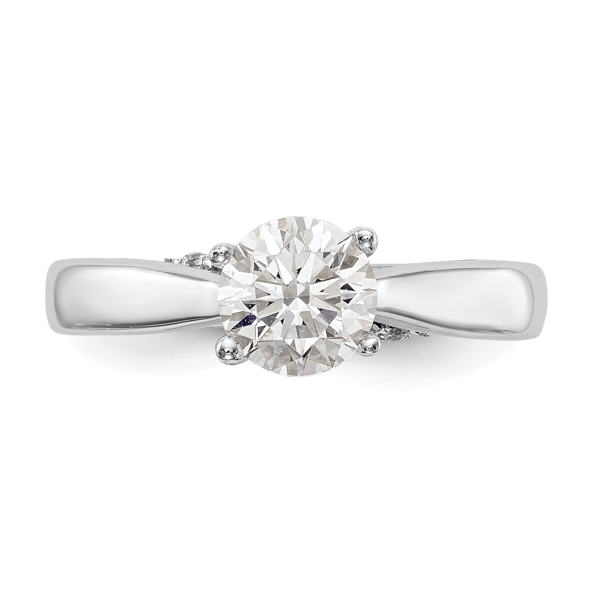 0.50ct. CZ Solid Real 14K White Gold Round Solitaire Engagement Ring Engagement Ring