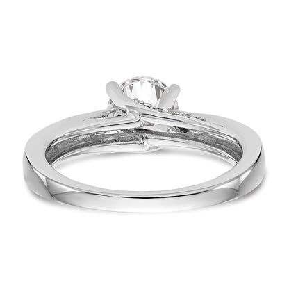 0.50ct. CZ Solid Real 14K White Gold Round Solitaire Engagement Ring Engagement Ring