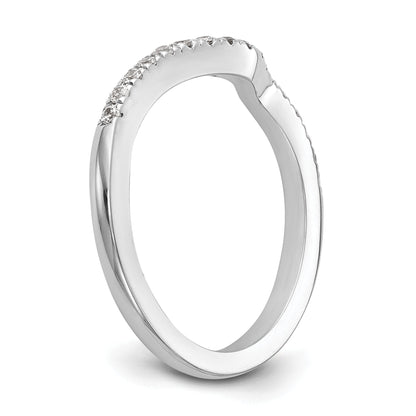 0.18ct. CZ Solid Real 14K White Gold Contoured Wedding Wedding Band Ring