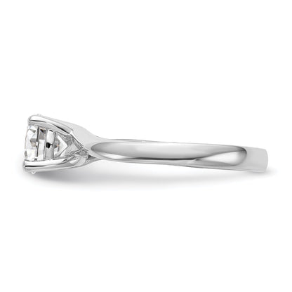 0.25ct. CZ Solid Real 14K White Gold Round Solitaire Engagement Ring Engagement Polished