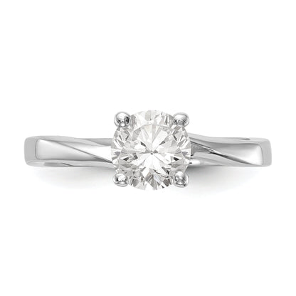 0.25ct. CZ Solid Real 14K White Gold Round Solitaire Engagement Ring Engagement Polished