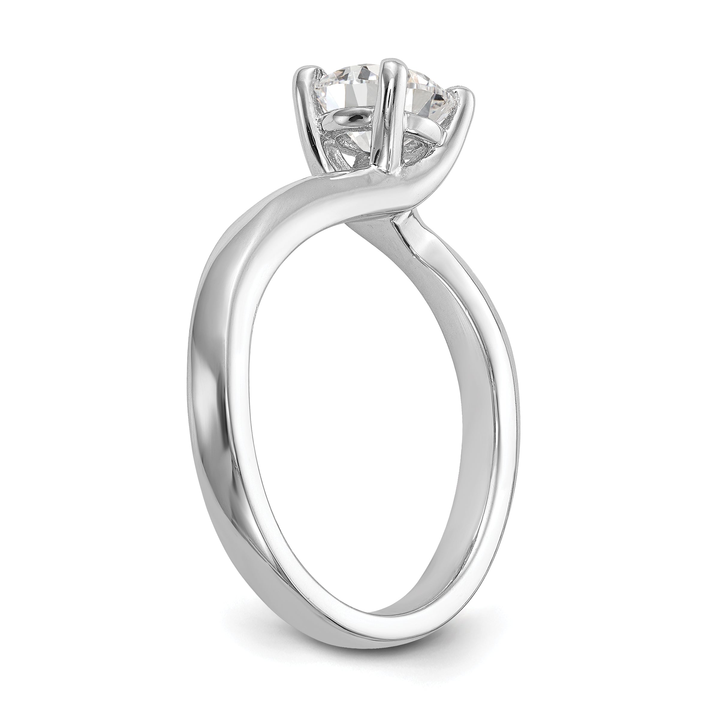 0.25ct. CZ Solid Real 14K White Gold Round Solitaire Engagement Ring Engagement Polished