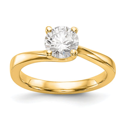 0.33ct. CZ Solid Real 14K White Gold Round Solitaire Engagement Ring Engagement Polished