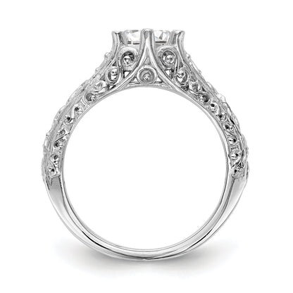 1.25ct. CZ Solid Real 14k White Gold Round Solitaire Engagement Ring