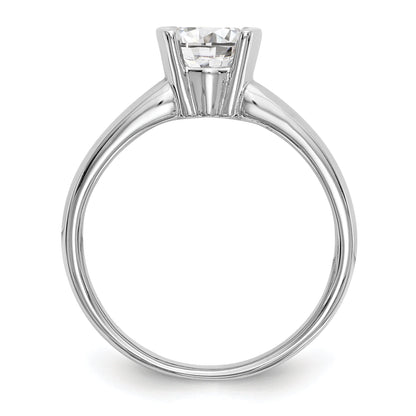 0.25ct. CZ Solid Real 14K White Gold Round Bezel Solitaire Engagement Ring