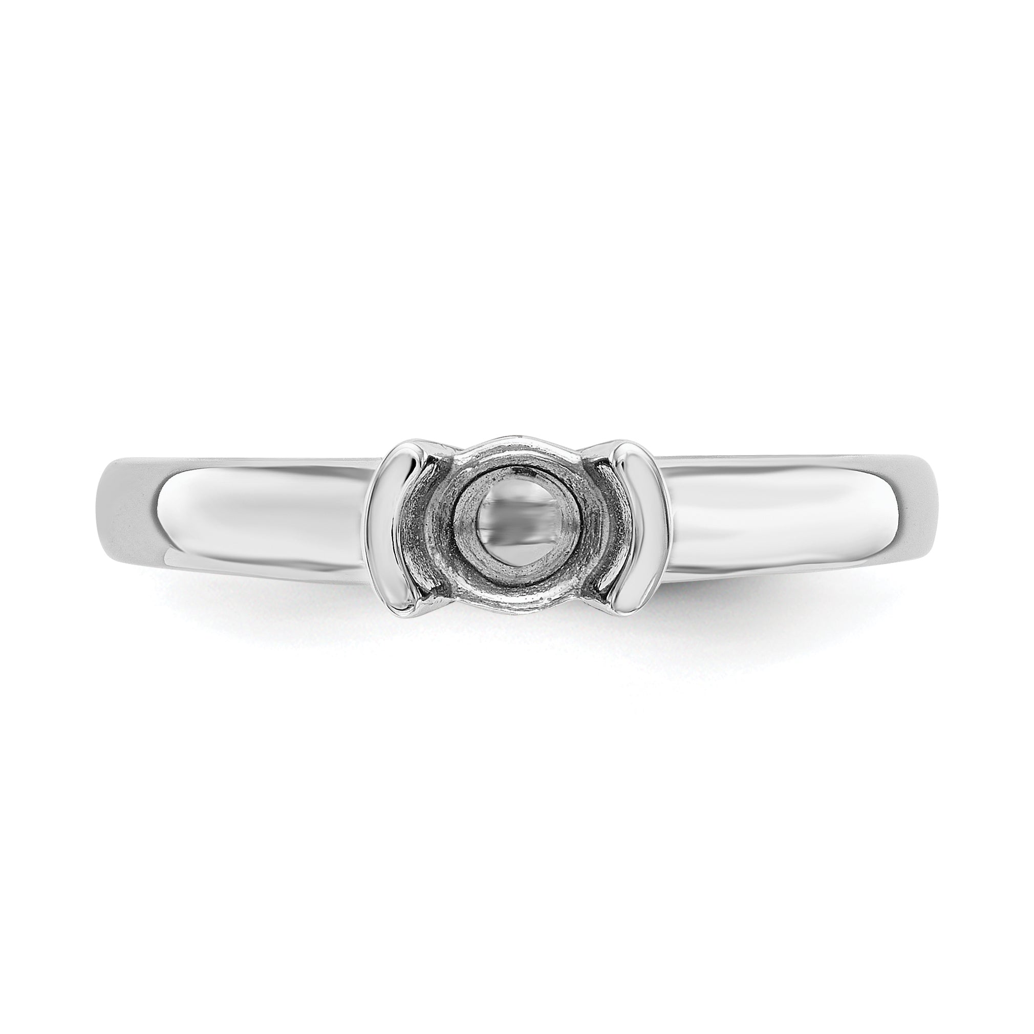 0.25ct. CZ Solid Real 14K White Gold Round Bezel Solitaire Engagement Ring
