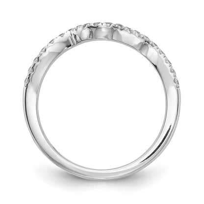 0.29ct. CZ Solid Real 14K White Gold Contoured Wedding Wedding Band Ring