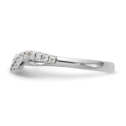 0.20ct. CZ Solid Real 14K White Gold Contoured Wedding Wedding Band Ring
