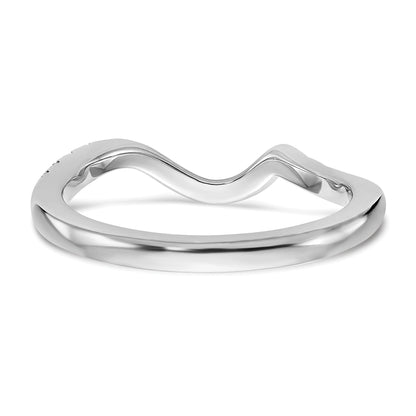 0.20ct. CZ Solid Real 14K White Gold Contoured Wedding Wedding Band Ring