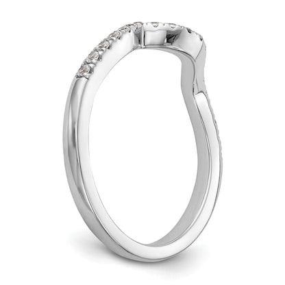 0.20ct. CZ Solid Real 14K White Gold Contoured Wedding Wedding Band Ring