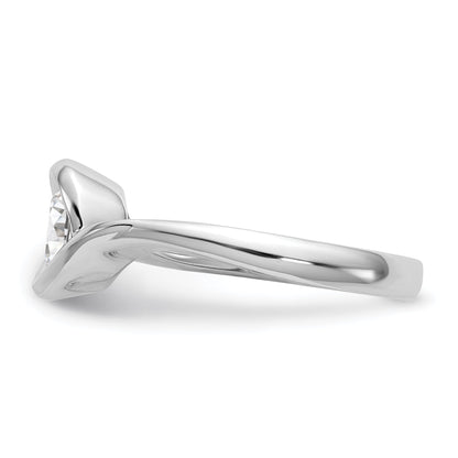 0.50ct. CZ Solid Real 14K White Gold Round Bezel Set Solitaire Engagement Ring Engagement Polished