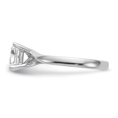 0.33ct. CZ Solid Real 14k White Gold Square Solitaire Engagement Ring