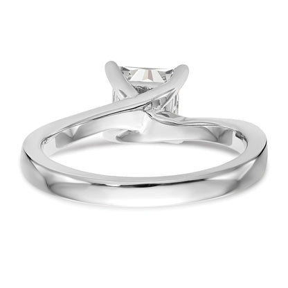 0.33ct. CZ Solid Real 14k White Gold Square Solitaire Engagement Ring