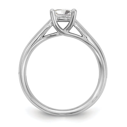 0.50ct. CZ Solid Real 14k White Gold Square Solitaire Engagement Ring