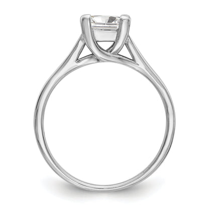 0.33ct. CZ Solid Real 14k White Gold Square Solitaire Engagement Ring