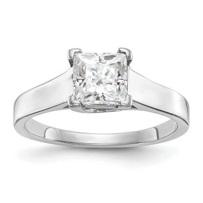 0.33ct. CZ Solid Real 14k White Gold Square Solitaire Engagement Ring