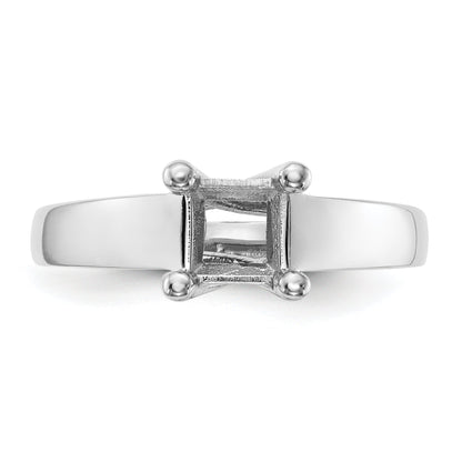 0.33ct. CZ Solid Real 14k White Gold Square Solitaire Engagement Ring