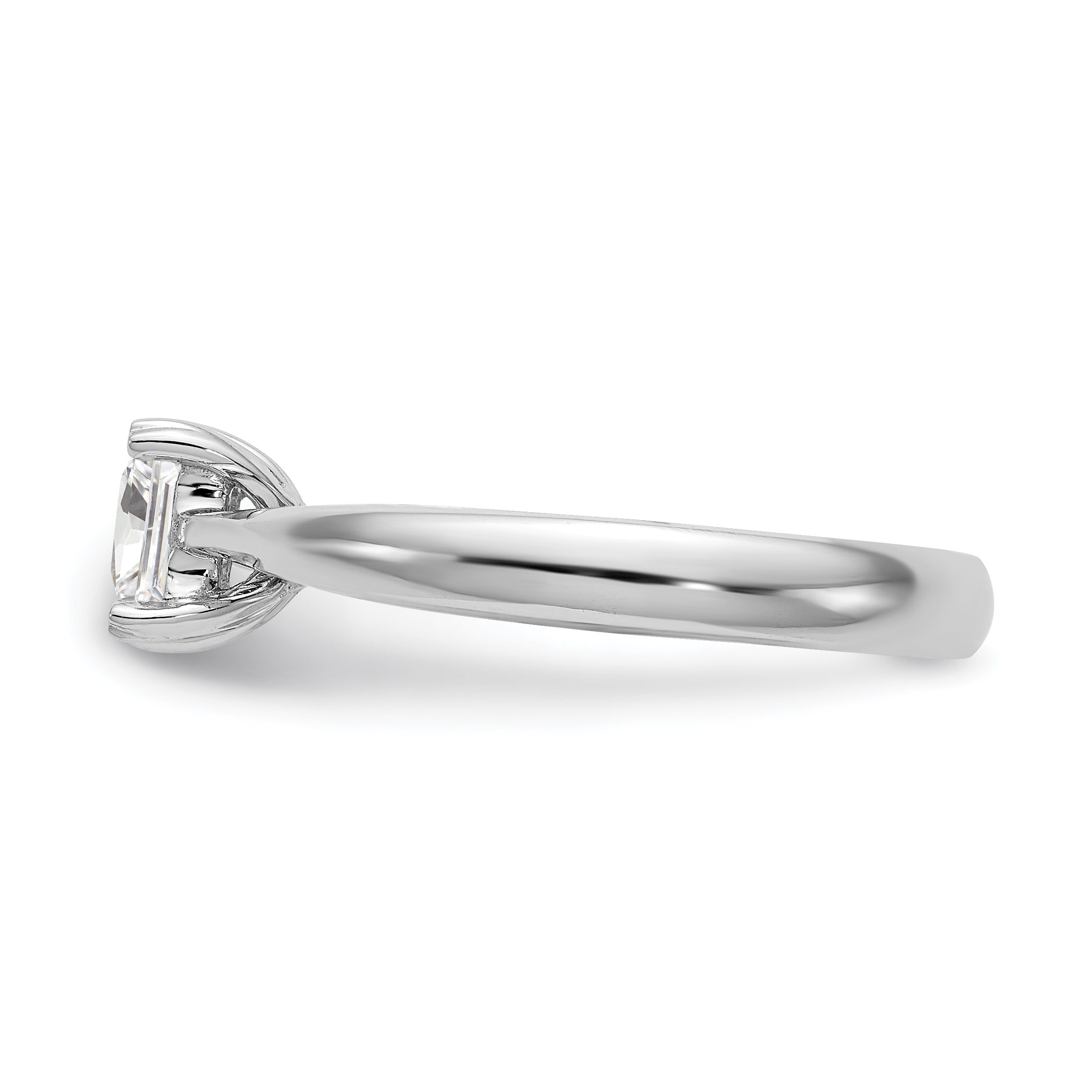 0.33ct. CZ Solid Real 14k White Gold Square Solitaire Engagement Ring