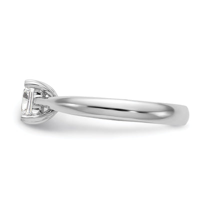 0.33ct. CZ Solid Real 14k White Gold Square Solitaire Engagement Ring